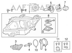 Фара передняя правая в сборе Lexus RX350 RX450h 13-15 рест ксенон