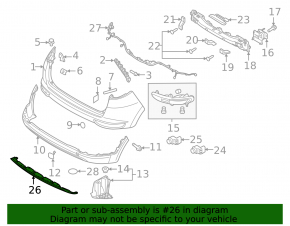 Ornament buză bară spate Kia Sportage 18-19 pentru senzorii de parcare