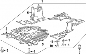 Защита двигателя Honda CRV 23-26 1.5T в сборе 3 части