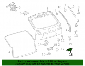 Кнопка открытия двери багажника Toyota Prius V 12-17 keyless