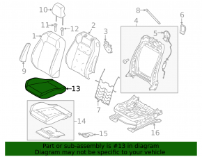 Пассажирское сиденье Ford Mustang mk6 18-23 без AIRBAG, механическое, купе, черное, ткань, под химчистку