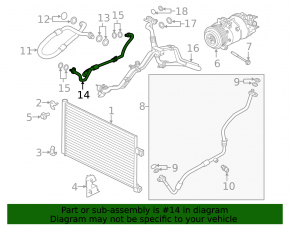Conductă condensator-compresor aer condiționat pentru Land Rover Range Rover Velar 18-20 2.0T