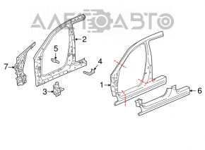 Стойка кузова центральная левая Acura TLX 15- отпилена