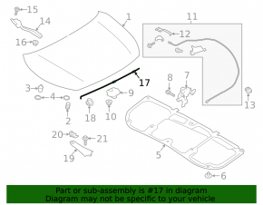 Опора упор капота Subaru Impreza 17-23 GK