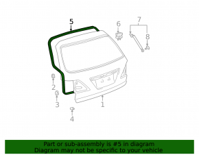 Уплотнитель резина двери багажника Lexus RX300 98-03