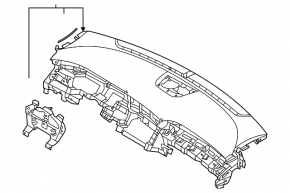 Bord față cu AIRBAG Hyundai Tucson 22-26 negru pentru panou de bord de 4,2", zgârieturi