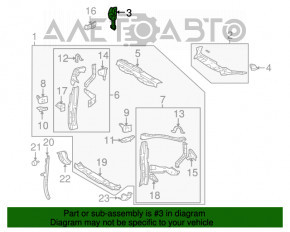 Дефлектор правый Toyota Highlander 08-10 2.7 3.5