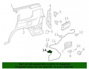 Mâner interior ușă rezervor combustibil Lexus LX570 13-21, negru