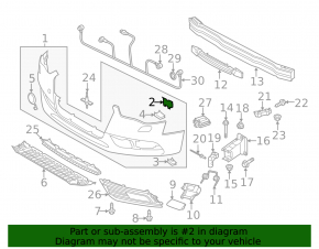 Кронштейн переднего бампера левый Audi A4 B8 13-16