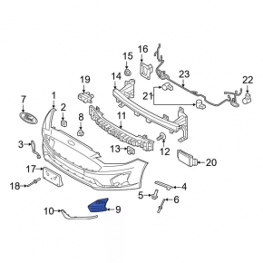 Заглушка ПТФ правая Ford Fusion mk5 19-20 структура
