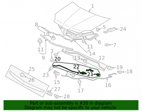 Опора упор капота Mitsubishi Galant 04-12