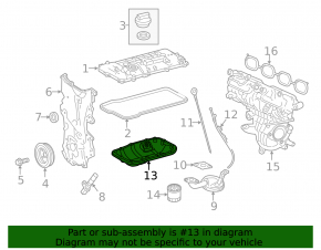 Поддон масляный Toyota Prius C 12-19 1.5