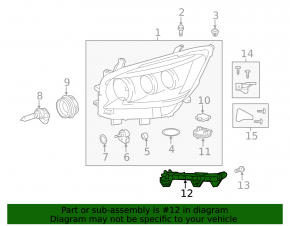 Крепление фары нижнее левое Lexus GX460 14-23 рест