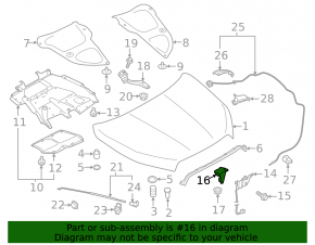Maneta de eliberare a capotei pentru Subaru Ascent 19-26