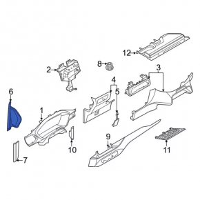 Capacul panoului frontal lateral dreapta Ford Escape MK4 20- negru