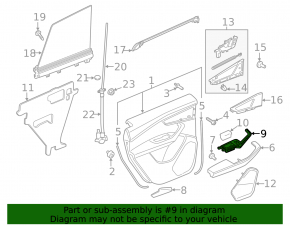 Ornament control ridicare geam spate dreapta pentru Audi Q8 19-26, negru