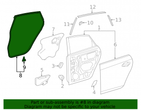 Уплотнитель двери задней левой Toyota Prius 30 10-15