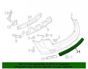 Накладка заднего бампера Nissan Murano z52 15-23 треснул хром