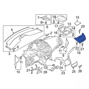 Воздуховод торпеды центральный Ford C-max MK2 13-18 тип 1
