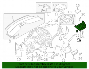 Воздуховод торпеды центральный Ford C-max MK2 13-18 тип 1