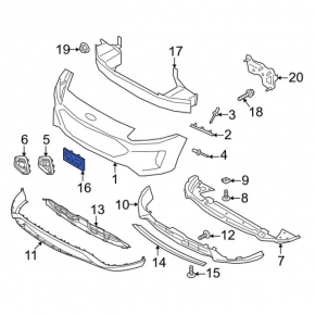 Рамка номерного знака переднего бампера Ford Escape MK4 23-26