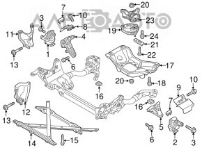 Pernele motorului dreapta Audi Q5 8R 13-17 3.0 tfsi