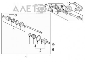 Arbore punte față dreapta Acura MDX 16-20 3.5