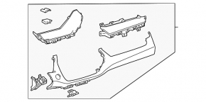 Ornamente bord inferioare Toyota Highlander 20-22 negru pentru ecran de 8"