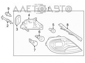Фонарь левый VW Beetle 12-16 с накладкой