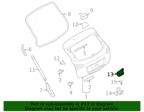 Замок двери багажника Nissan Leaf 11-17