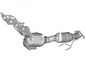 Коллектор выпускной с катализатором Ford Fusion mk5 13-20 hybrid, plug-in