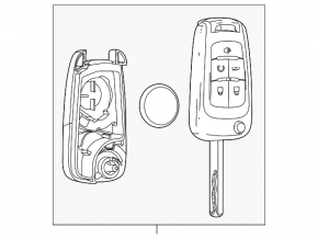 Ключ smart Chevrolet Trax 19-22 4 кнопки