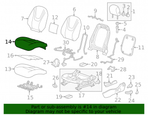 Водительское сидение Chevrolet Volt 11-15 без airbag, кожа individual стрельнувшее