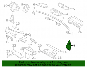 Capacul panoului frontal lateral dreapta Volvo XC90 16-22 negru