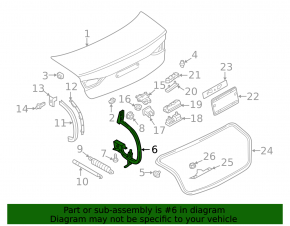 Петля крышки багажника левая Audi A3 8V 15-20 4d