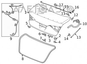 Уплотнитель крышки багажника Honda Civic XI FE/FL 22-23 4d
