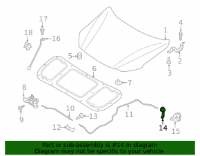 Ручка открытия капота салонная Hyundai Tucson 16-21 с кронштейном