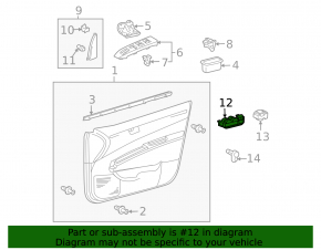 Управление стеклоподъемником передним левым Toyota Prius 20 04-09 черный, 1 auto