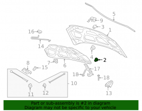 Отбойник капота Buick Encore 13-22 большой