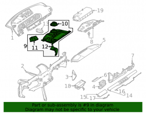 Накладка передней панели нижняя пространства ног водителя Mercedes W167 GLE 350 450 20-26