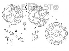 Диск колесный R20х8.0J ET39 Audi Q5 80A 18-19 бордюрка