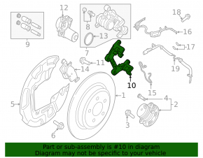 Скоба суппорта задняя левая Ford Edge 19-24 красная