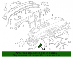 Накладка передней панели левая Audi A6 C7 12-18 черная