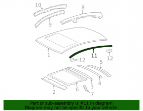 Накладка крыши правая Lexus ES350 07-12
