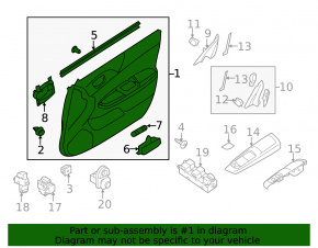 Обшивка двери карточка передняя правая Subaru Forester 08-09 SH