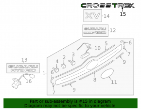 Эмблема задняя CROSSTREK Subaru XV Crosstrek 13-15 полез хром