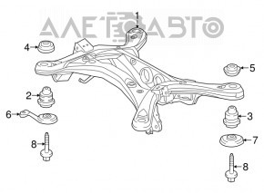 Подрамник задний Lexus RX350 16-19 FWD