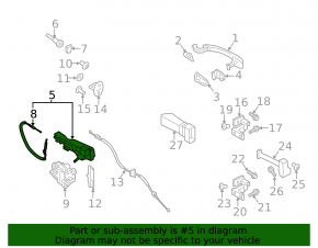 Механизм ручки двери передней правой Porsche Macan 15-26 под keyless