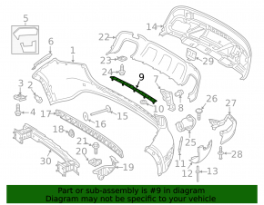 Накладка заднего бампера верхняя Mercedes GLA 14-20 хром, царапины