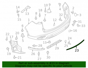 Молдинг заднего бампера Mazda CX-9 16-23